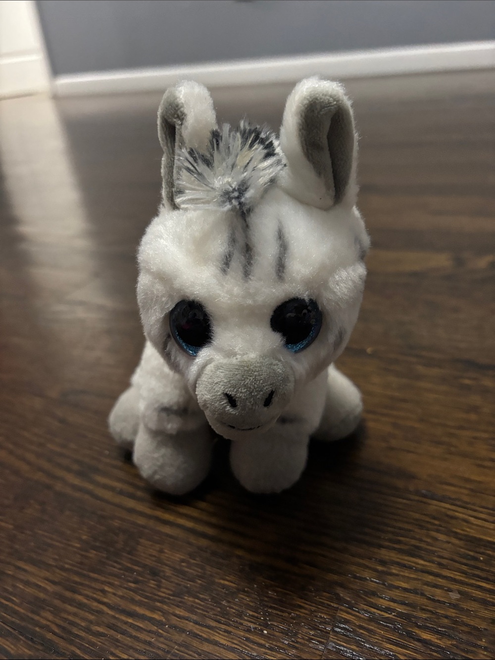 Ty Grey & White Zebra Beanie Boo Plush
